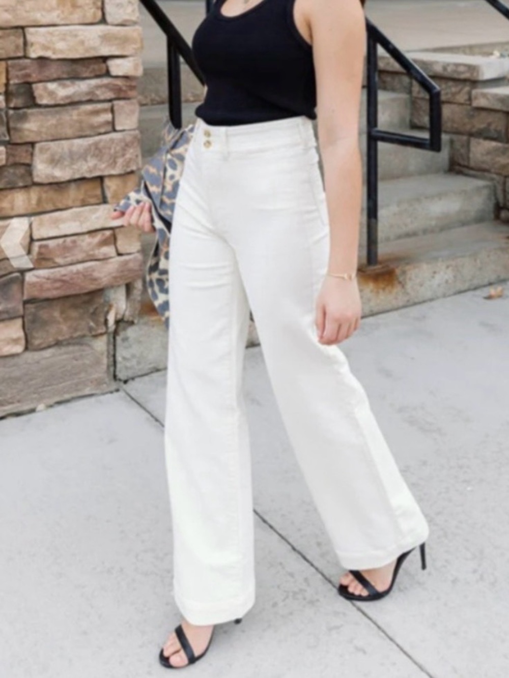 Faherty Corduroy White Wide Leg Trouser Pants Size 27
